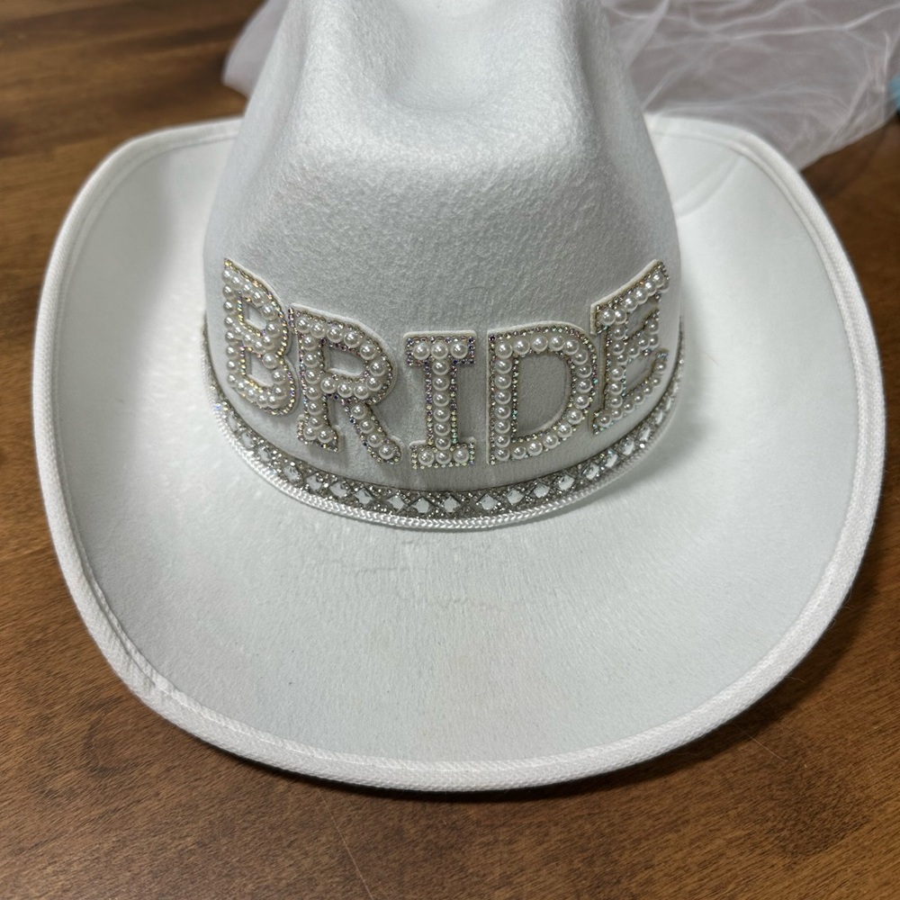 White Bride Cowboy Hat